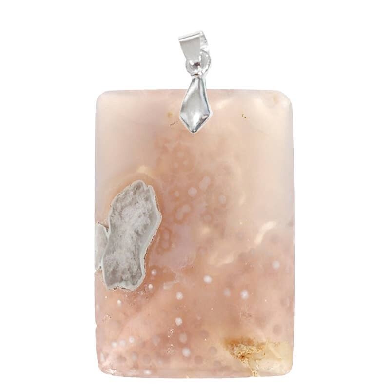 Achat-Blumen-Rechteck-Anhänger