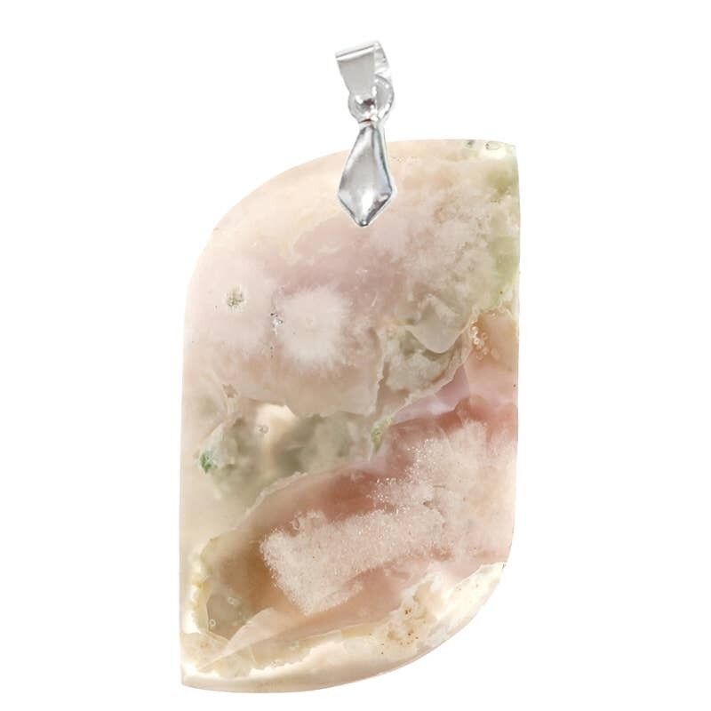 S-Form-Blumen-Achat-Anhänger