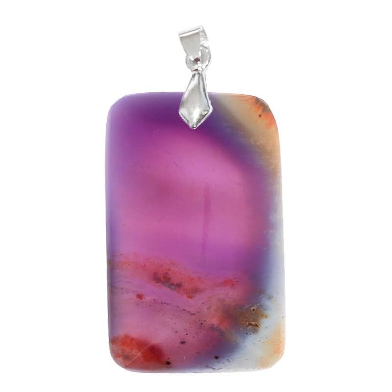 Rechteck lila Achat-Anhänger