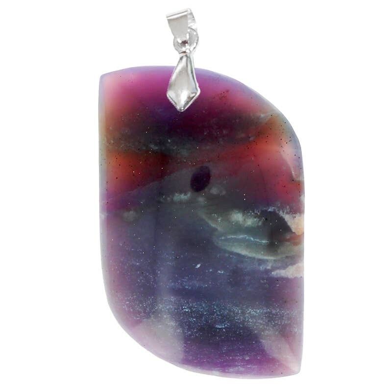 S-Form-Anhänger aus violettem Achat