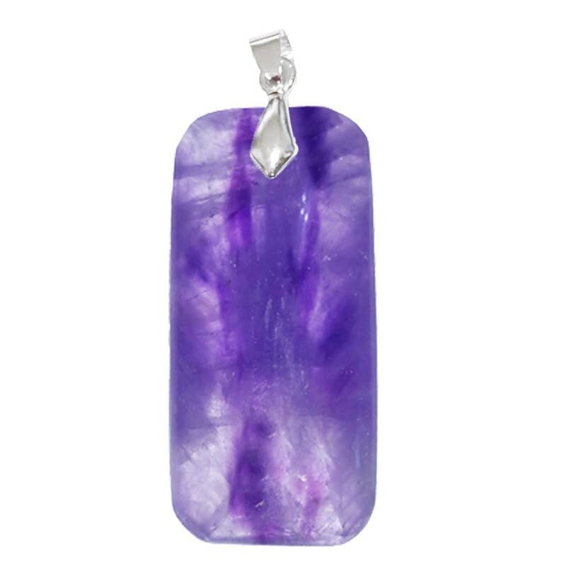 Dünne rechteckige Amethyst-Anhänger