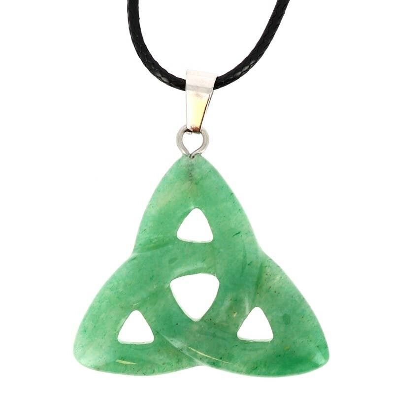Ciondoli celtici della Trinità in avventurina verde da 34 mm