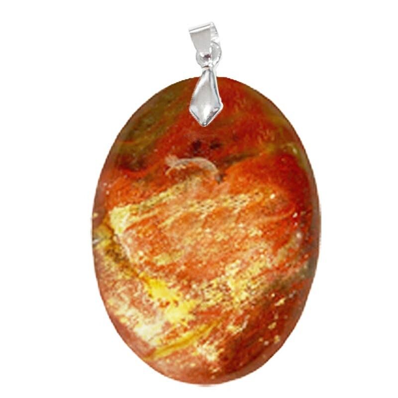 Ciondoli ovali in legno fossilizzato, 3 a 3.5 centimetri - PBFO35