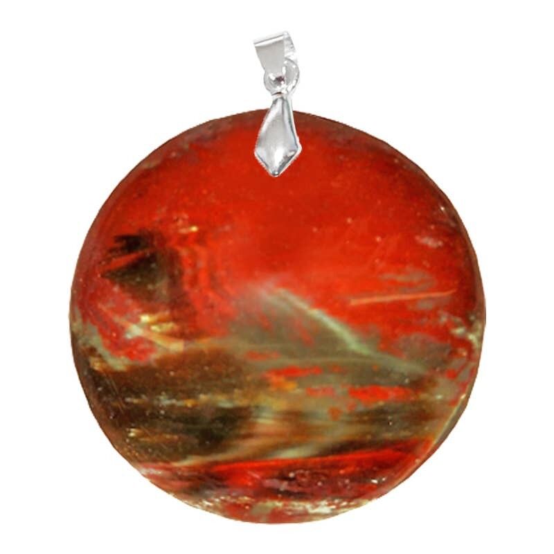 Ciondoli rotondi in legno fossilizzato, 3 x 3.5 centimetri - PBFRO35