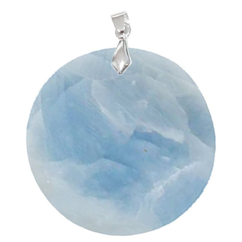Ciondoli rotondi in calcite blu da 3 a 3.5CM