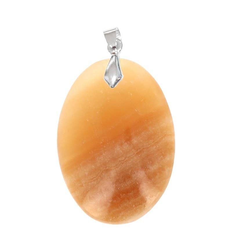 Ciondoli ovali in calcite color miele del Madagascar