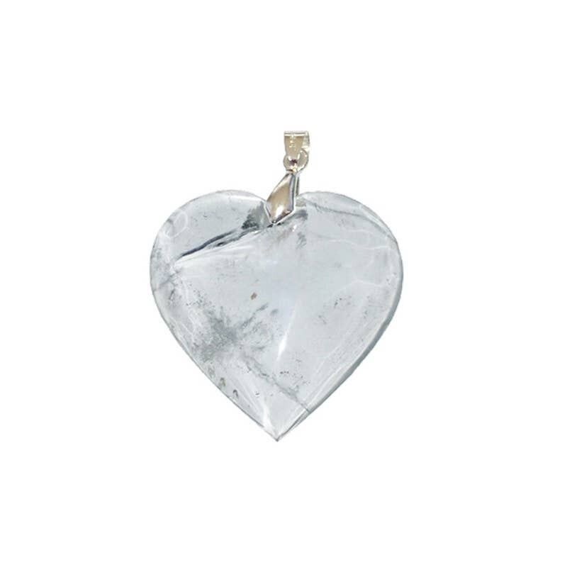 Ciondolo a forma di cuore in cristallo di rocca da 2.da 5 a 3 centimetri