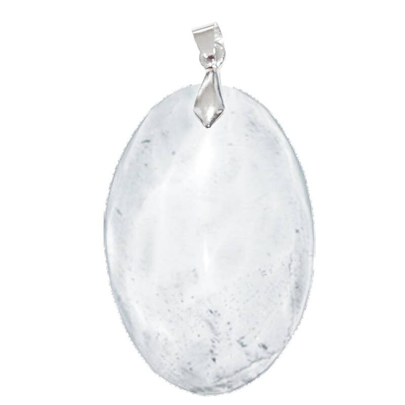 Ciondolo ovale in cristallo di rocca, 3 a 3.5 centimetri - PCDRO35