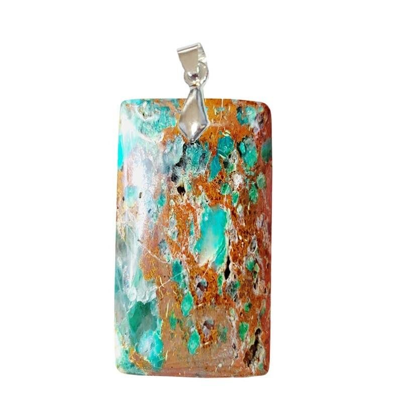Ciondoli rettangolari in crisocolla multicolore