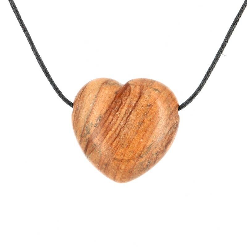 Pendenti a cuore di diaspro con paesaggio 2,5 cm