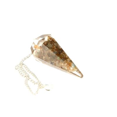 Pendoli in orgonite e labradorite da 5 cm