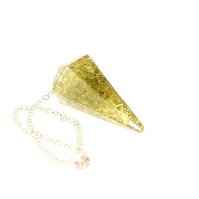 Pendoli in orgonite e peridoto da 5 cm