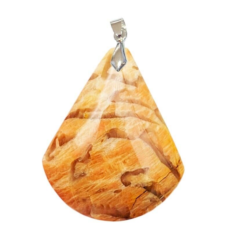 Dreieck-Pfirsich-Mondstein-Anhänger