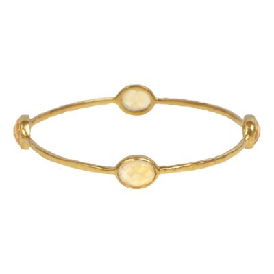 Citrine Gemstone Bangle in Gold Plated Sterling Silver