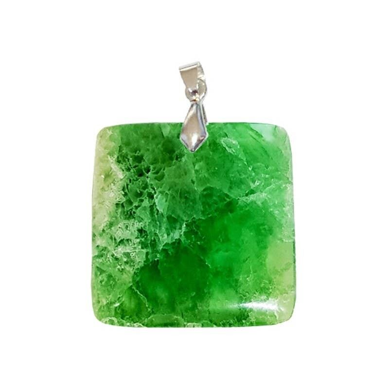 Grüner Fluorit Quadrat Anhänger