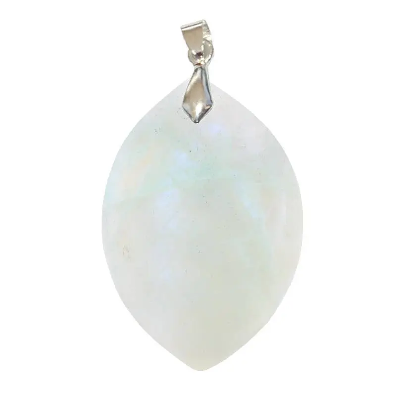 Collier Pendentif Lune Verte Imitation Pierre - Chaîne 50 Cm Argenté, Bijou Fantaisie Noël