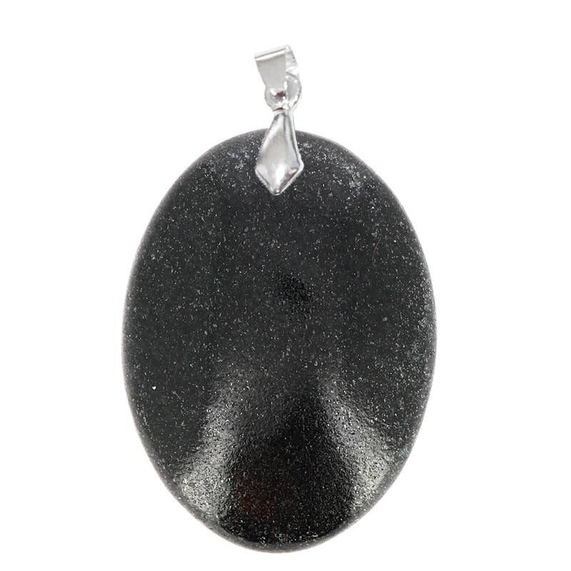 Ciondoli ovali in granito nero stellato