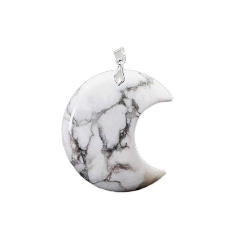 Ciondolo Luna Howlite 30 mm