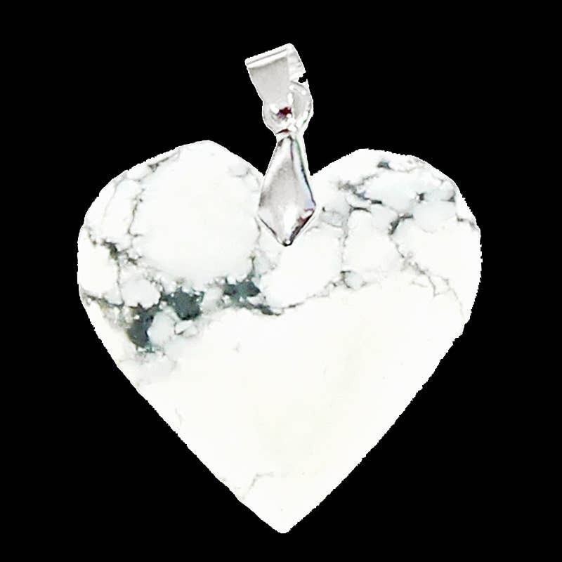 Ciondolo a forma di cuore in howlite EXTRA