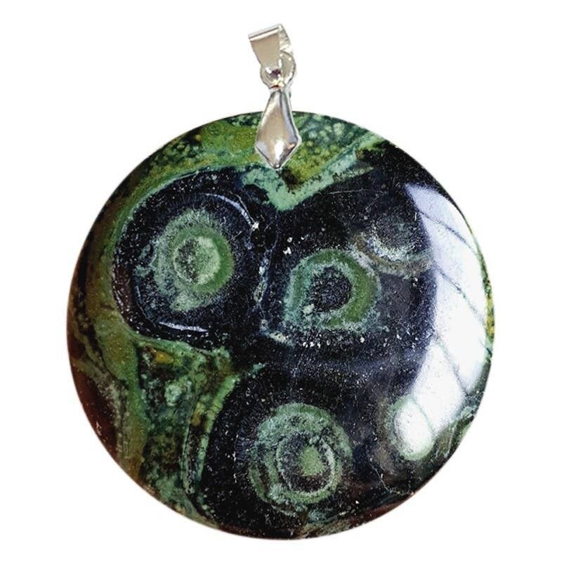 Runde Kambamba-Jaspis-Anhänger