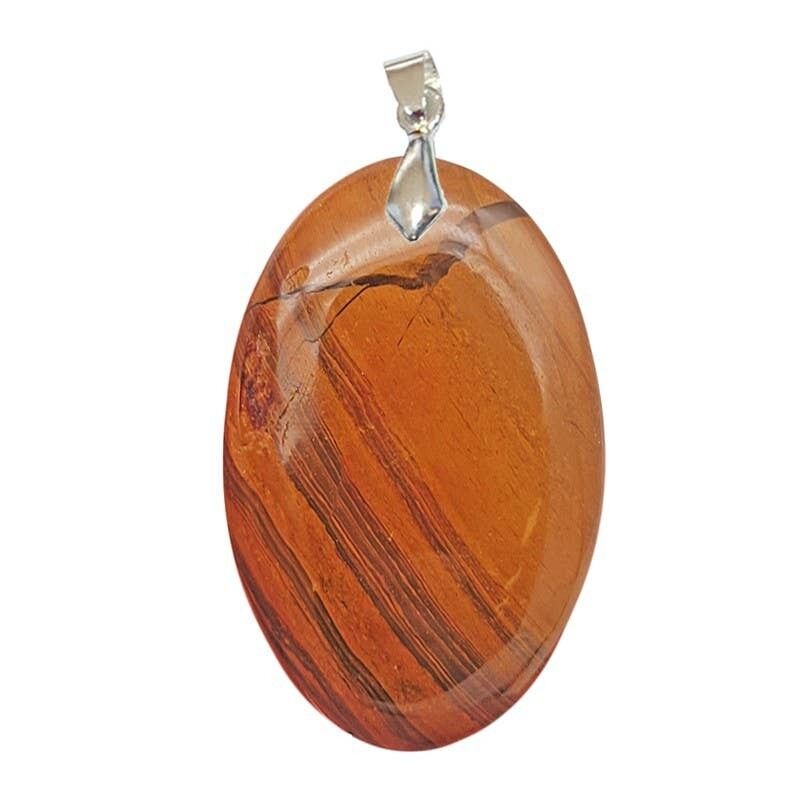 Ovale gebänderte braune Jaspis-Anhänger