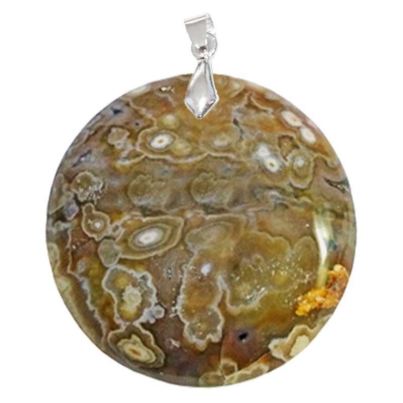 Runde kreisrunde Jaspis-Anhänger