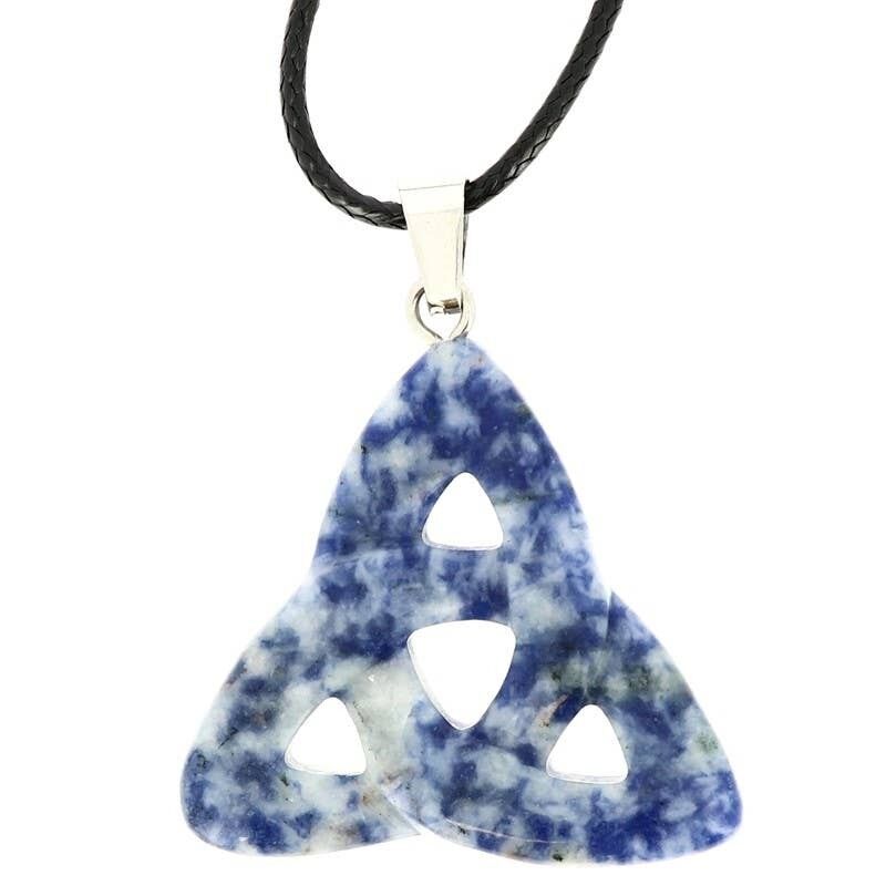 Keltischer Trinity Blue Point Jasper Anhänger 34 mm
