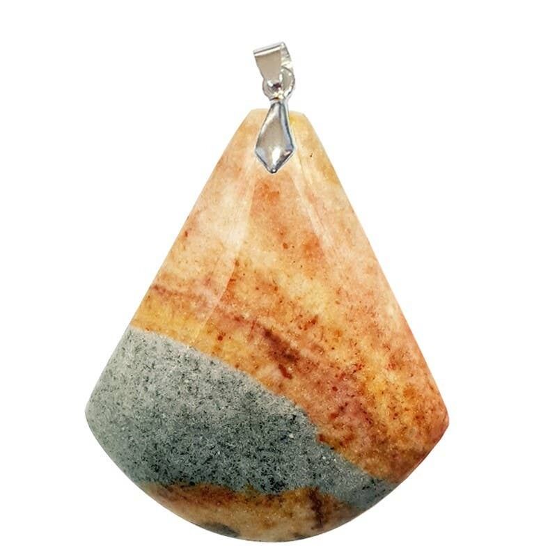 Polychrome Jaspis (bedruckt) Dreieck Anhänger