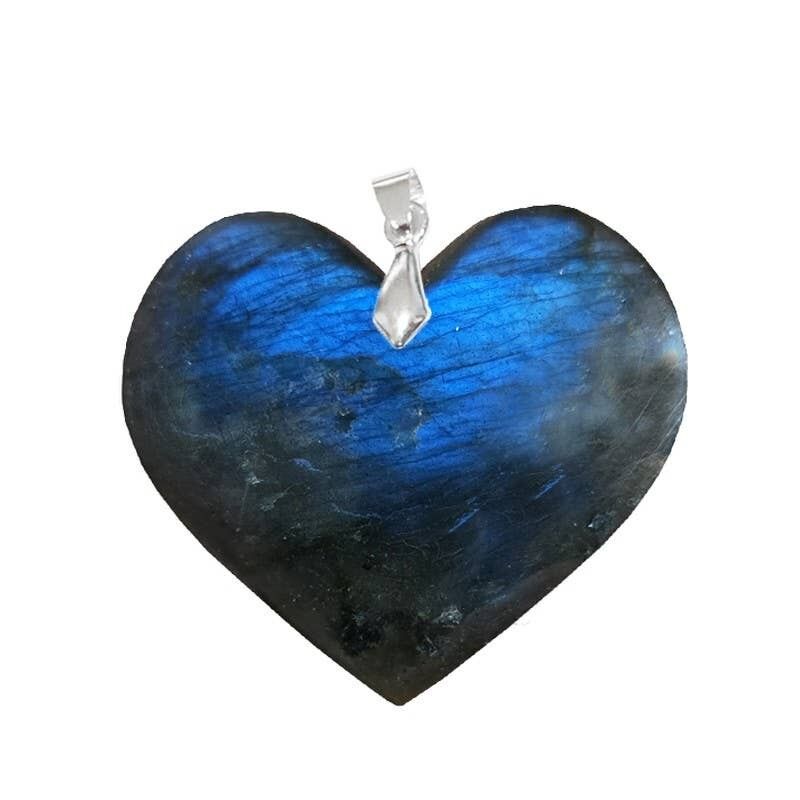 Ciondoli a forma di cuore in labradorite (non extra)