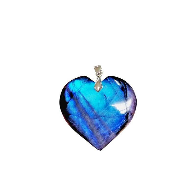 Ciondolo a forma di cuore in labradorite EXTRA, 2 a 2.5CM