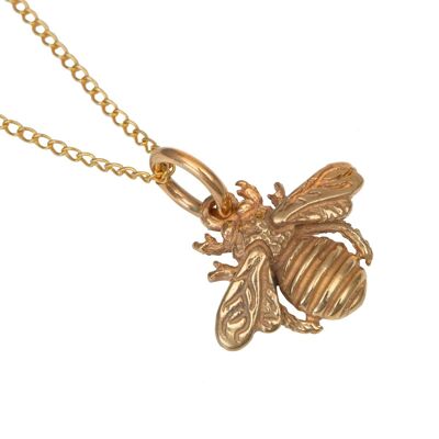 Gold Plated Sterling Silver Bee Pendant