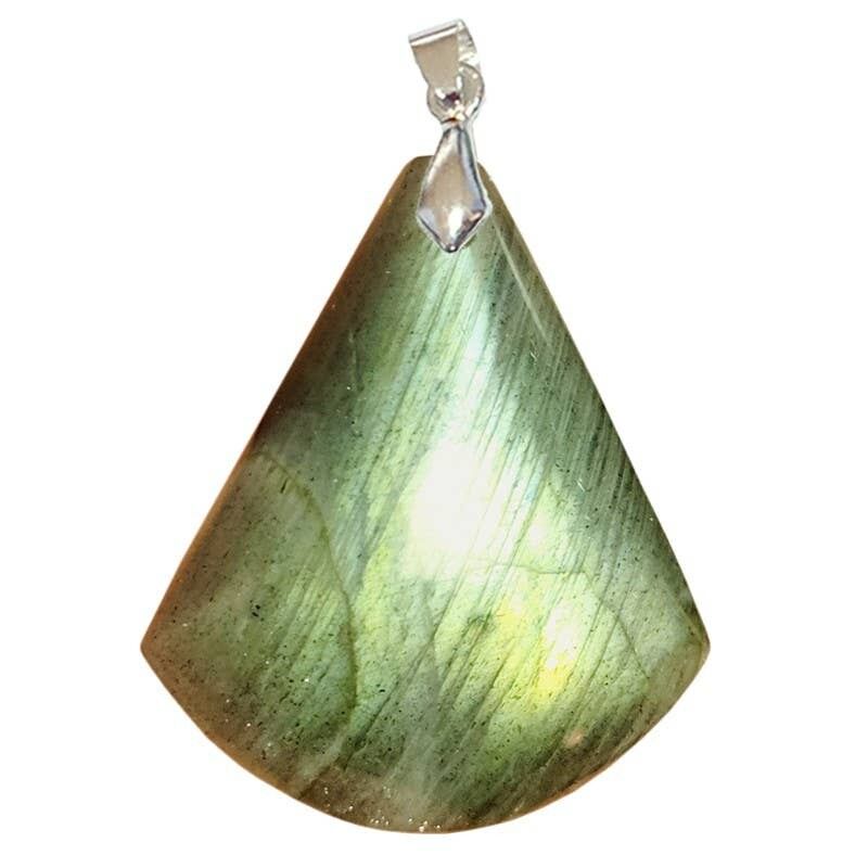 Pendenti triangolari in labradorite verde
