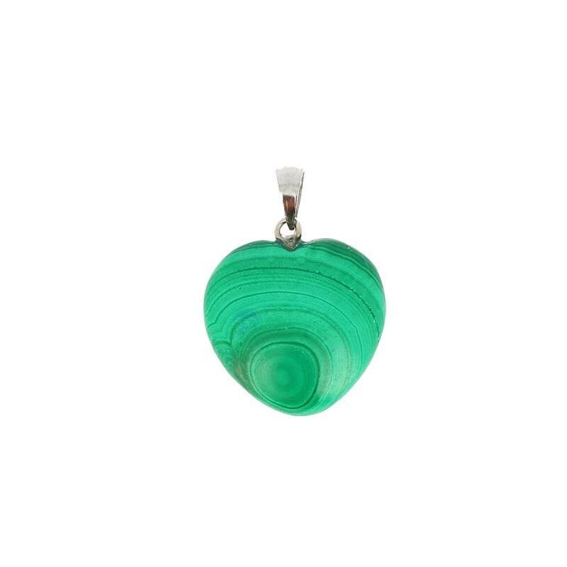 Ciondolo cuore in vera Malachite EXTRA 1,8 x 1,8 cm