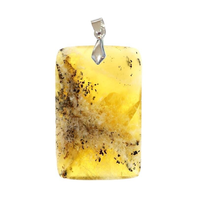 Pendentifs Opale Dendritique Jaune (Merlinite) Rectangle