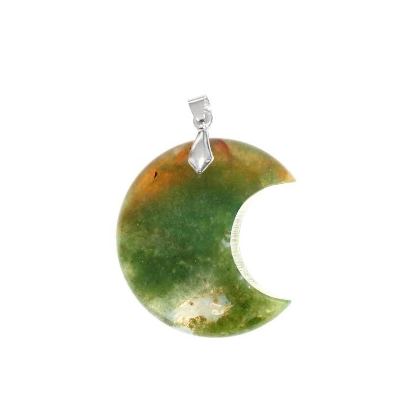 Ciondolo Luna in Agata Muschiata 30 mm