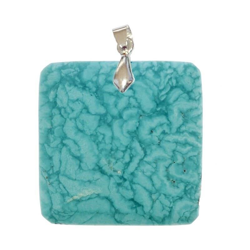 Colgantes cuadrados de ópalo azul