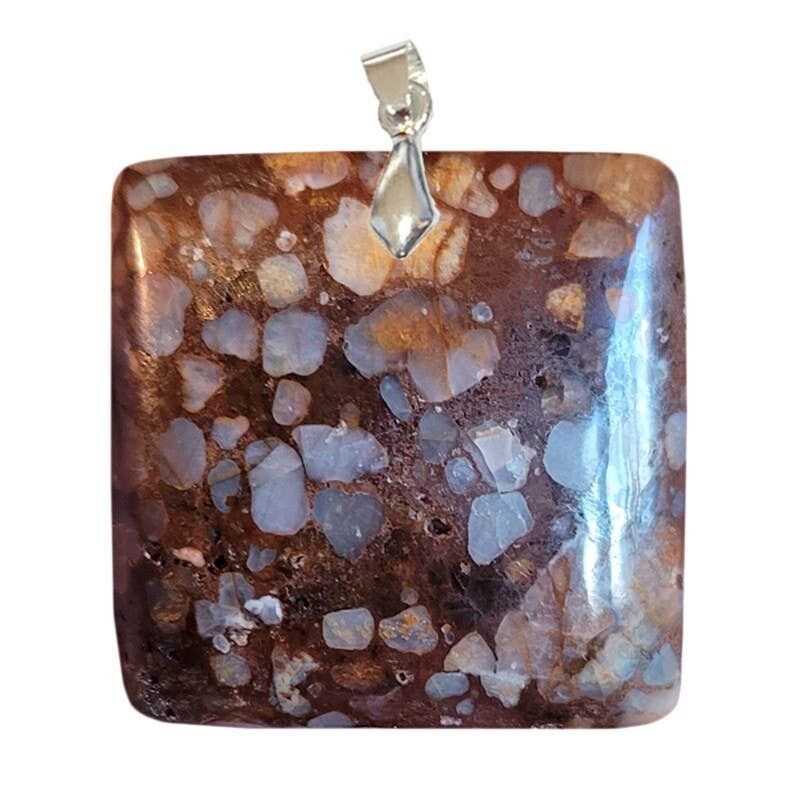 Colgantes cuadrados de ópalo blanco y negro