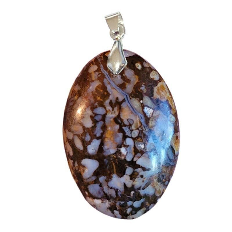 Colgantes ovalados de ópalo blanco y negro