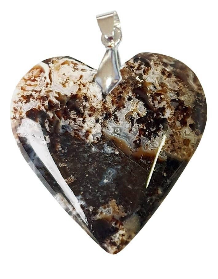 Colgantes de corazón de ópalo negro de Madagascar - POPNCOP