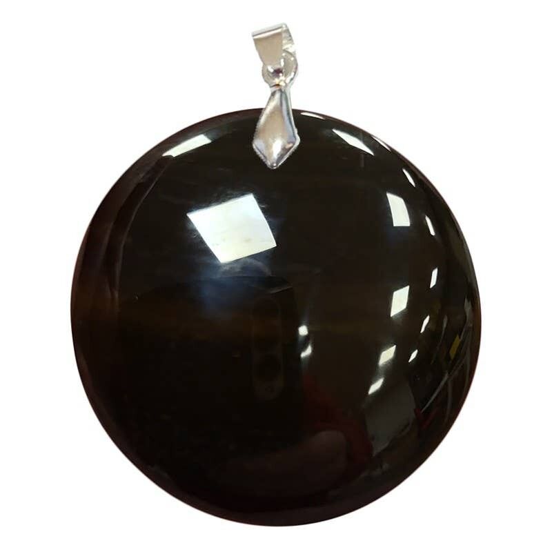 Colgantes de ópalo negro de Madagascar redondos 1