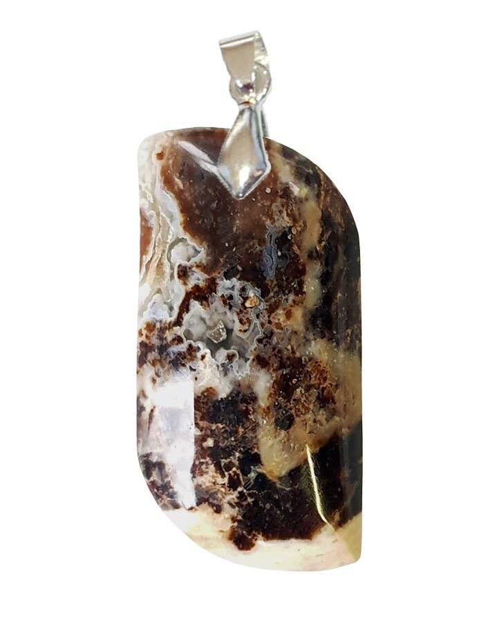 Colgantes de ópalo negro de Madagascar en forma de S - POPNSP