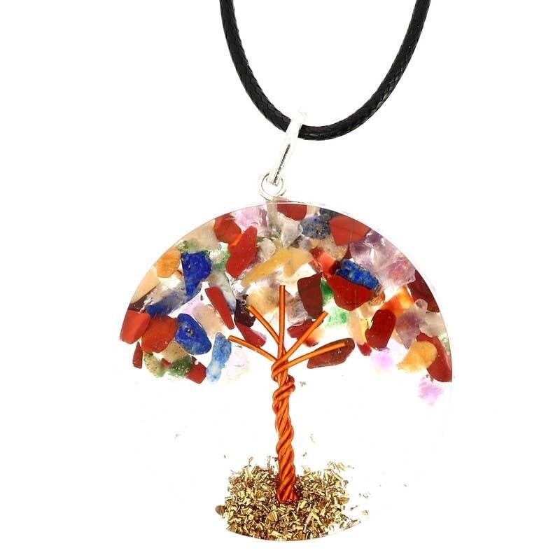 Ciondoli in orgonite con i 7 chakra e l'albero della vita 3.5CM