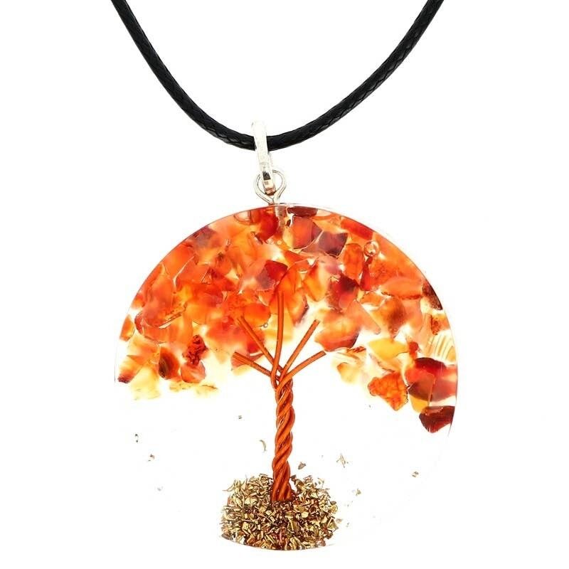 Ciondoli in orgonite e corniola con albero della vita 3.5CM