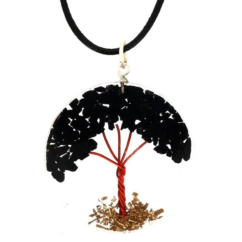 Ciondoli in shungite e orgonite con albero della vita 3.5CM