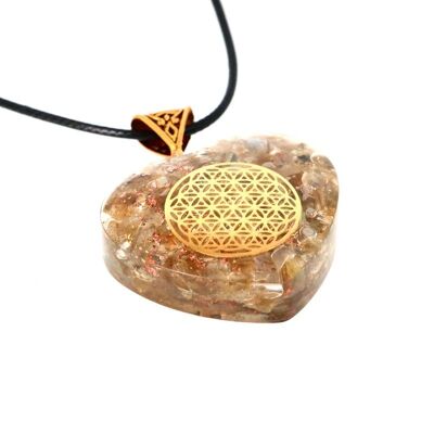 Labradorite Orgonite Heart Flower of Life 3.5 cm 