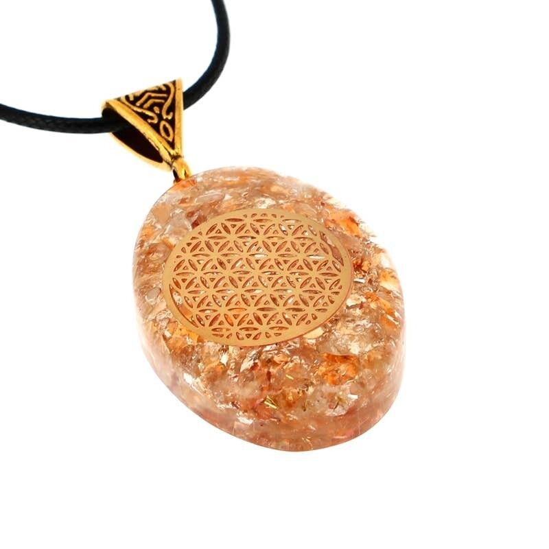 Citrino Orgonite Ciondoli Fiore della Vita 3,8 cm