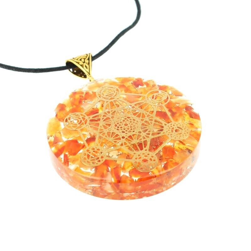 Corniola Orgonite Pendenti Metatron 5 cm