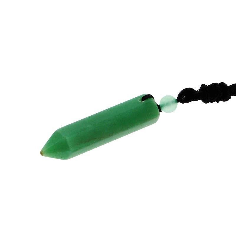Ciondolo a punta in avventurina verde 45 x 11 mm