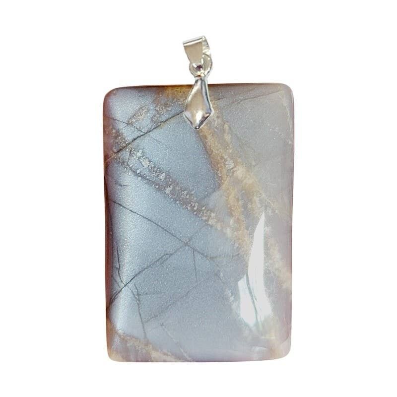 Ciondoli rettangolari in pietra di luna grigia