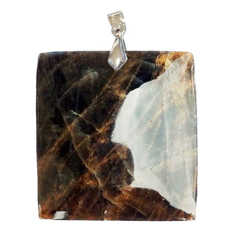 Ciondoli quadrati in pietra di luna nera